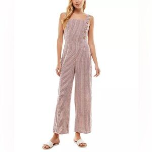 Kingston Striped Jumpsuit - Red and White